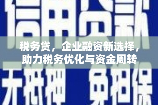 高要税务贷，企业融资新选择，助力税务优化与资金周转